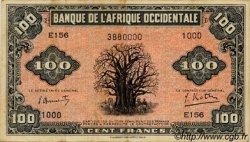 100 Francs FRENCH WEST AFRICA  1942 P.31a VF-