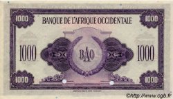 1000 Francs Spécimen FRENCH WEST AFRICA  1942 P.32s AU+