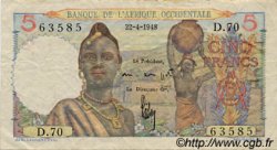 5 Francs AFRIQUE OCCIDENTALE FRANÇAISE (1895-1958)  1948 P.36 TB