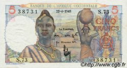 5 Francs FRENCH WEST AFRICA  1948 P.36 SC+