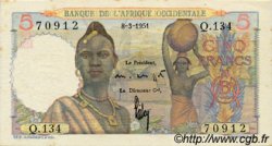 5 Francs FRENCH WEST AFRICA  1951 P.36 VZ