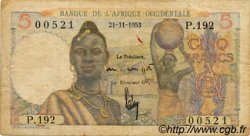 5 Francs FRENCH WEST AFRICA  1953 P.36 SGE