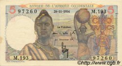 5 Francs FRENCH WEST AFRICA  1954 P.36 EBC+