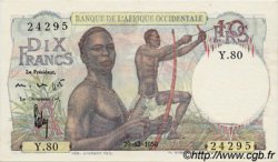 10 Francs FRENCH WEST AFRICA  1950 P.37 q.FDC