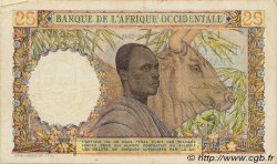25 Francs FRENCH WEST AFRICA  1943 P.38 VF+
