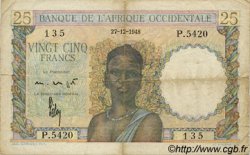 25 Francs FRENCH WEST AFRICA  1948 P.38 MB