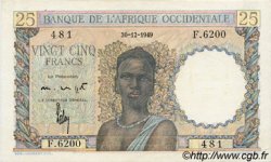 25 Francs FRENCH WEST AFRICA  1949 P.38 VF+