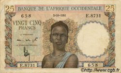 25 Francs FRENCH WEST AFRICA  1951 P.38 q.BB