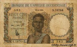 25 Francs FRENCH WEST AFRICA  1953 P.38 G