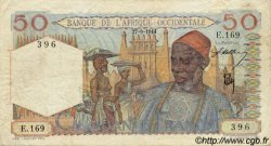 50 Francs FRENCH WEST AFRICA  1944 P.39 VF