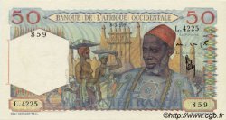 50 Francs FRENCH WEST AFRICA  1951 P.39 q.FDC
