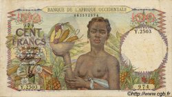 100 Francs FRENCH WEST AFRICA  1947 P.40 BC+