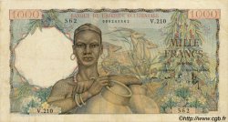 1000 Francs FRENCH WEST AFRICA  1948 P.42 MBC