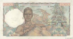 1000 Francs FRENCH WEST AFRICA  1951 P.42 VF+