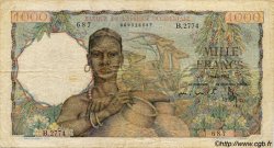 1000 Francs FRENCH WEST AFRICA  1952 P.42 F