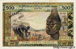 500 Francs Spécimen FRENCH WEST AFRICA  1957 P.47s AU-