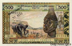 500 Francs Spécimen FRENCH WEST AFRICA  1957 P.47s FDC
