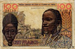 100 Francs STATI AMERICANI AFRICANI  1961 P.101Aa q.MB