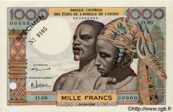 1000 Francs Spécimen WEST AFRIKANISCHE STAATEN  1959 P.004s VZ
