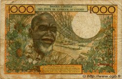 1000 Francs WEST AFRICAN STATES  1969 P.103Af VG