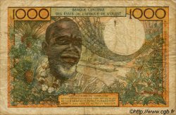 1000 Francs WEST AFRICAN STATES  1973 P.103Aj VG