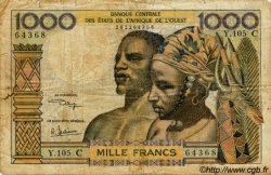 1000 Francs WEST AFRICAN STATES  1973 P.303Ck G