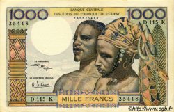 1000 Francs STATI AMERICANI AFRICANI  1973 P.703Kk q.AU