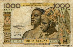 1000 Francs STATI AMERICANI AFRICANI  1973 P.103Ak MB