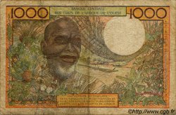 1000 Francs WEST AFRICAN STATES  1977 P.103Al VG