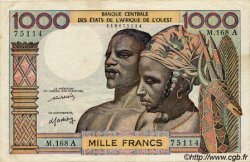 1000 Francs WEST AFRICAN STATES  1977 P.103Al VF