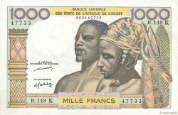 1000 Francs WEST AFRIKANISCHE STAATEN  1977 P.703Km fST