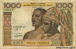 1000 Francs STATI AMERICANI AFRICANI  1977 P.303Cn q.MB