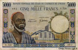 5000 Francs WEST AFRICAN STATES  1959 P.005 F+