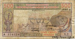 500 Francs ESTADOS DEL OESTE AFRICANO  1980 P.105Ab RC