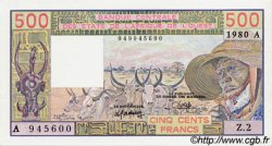 500 Francs STATI AMERICANI AFRICANI  1980 P.105Ab q.FDC