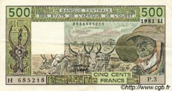 500 Francs WEST AFRIKANISCHE STAATEN  1981 P.606Hb fVZ