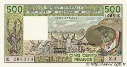 500 Francs ÉTATS DE L AFRIQUE DE L OUEST  1983 P.706Kf