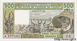 500 Francs ESTADOS DEL OESTE AFRICANO  1981 P.106Ac FDC