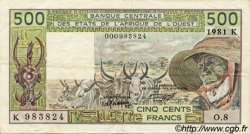 500 Francs STATI AMERICANI AFRICANI  1981 P.706Kc BB