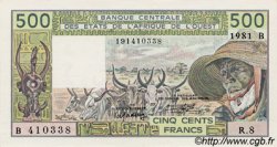 500 Francs ESTADOS DEL OESTE AFRICANO  1981 P.206Bc FDC