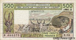 500 Francs WEST AFRICAN STATES  1984 P.206Bg F+