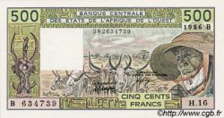 500 Francs STATI AMERICANI AFRICANI  1986 P.206Bj q.FDC