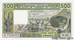 500 Francs ESTADOS DEL OESTE AFRICANO  1989 P.106Al SC+