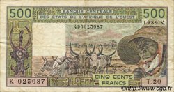 500 Francs ESTADOS DEL OESTE AFRICANO  1989 P.706Kk BC+