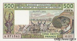 500 Francs STATI AMERICANI AFRICANI  1989 P.706Kk q.FDC