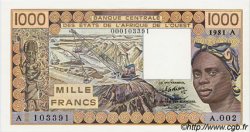 1000 Francs WEST AFRICAN STATES  1981 P.107Ab UNC-