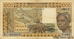 1000 Francs STATI AMERICANI AFRICANI  1981 P.307Cb MB