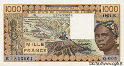 1000 Francs STATI AMERICANI AFRICANI  1981 P.707Kb AU