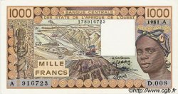 1000 Francs STATI AMERICANI AFRICANI  1981 P.107Ac q.AU