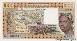 1000 Francs STATI AMERICANI AFRICANI  1986 P.207Bf q.FDC
